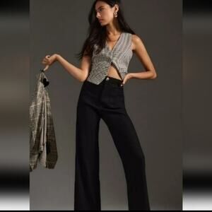 Anthropologie The Colette linen Wide-Leg Pants by Maeve Sz 31